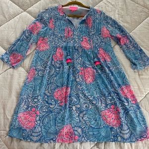 Lilly Pulitzer Marilina Tunic Dress in Blue Heaven Raising Shell